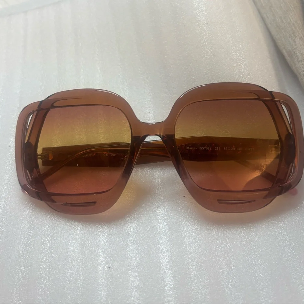 New Scotch & Soda Marina Sunglasses Gloss Berry Gradient/Brown  - MSRP $205 - Picture 4 of 4
